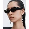 thumbnail image 2 of FEISEDY Creative Rectangle Sunglasses Women Fashion Thick Frame UV400 Protection B2462, 2 of 6