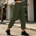 thumbnail image 4 of GUACER Women's Cargo Joggers Elastic Waist Drawstring Utility Pants with Pockets Trousers, 4 of 6