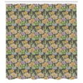 thumbnail image 3 of Flower Shower Curtain, Abstract Botanical Composition with Romantic Pastel Colored Flowers and Leaves Print, Fabric Bathroom Set with Hooks, 69W X 84L Inches Extra Long, Multicolor, by Ambesonne, 3 of 3