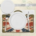 thumbnail image 3 of Ambesonne Union Jack Place Mats Set of 4, Vintage London Flag Art, Standard Size, Dark Blue Brown and Red, 3 of 6