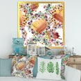 thumbnail image 3 of Vibrant Wild Spring Leaves, Berries and Wildflowers 16 in x 16 in Framed Painting Canvas Art Print, by Designart, 3 of 4