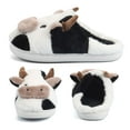 thumbnail image 6 of PULLIMORE Cartoon Cow Slippers, Winter Indoor Outdoor Slippers, Fuzzy Plush Cotton Slipper for Women Men, 6 of 11