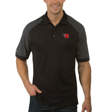 Black White Flyer Design - Dayton Flyers Antigua Desert Dry Engage Polo - Black/White