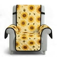 thumbnail image 6 of TSOVTHRID Cartoon Sunflower Bee Print Non Slip Recliner Cover, Anti-Slip Fitted Recliner Sofa Slipcover, Washable Furniture Protector, Reclining Chair Couch Cover with Elastic Strap, 6 of 7