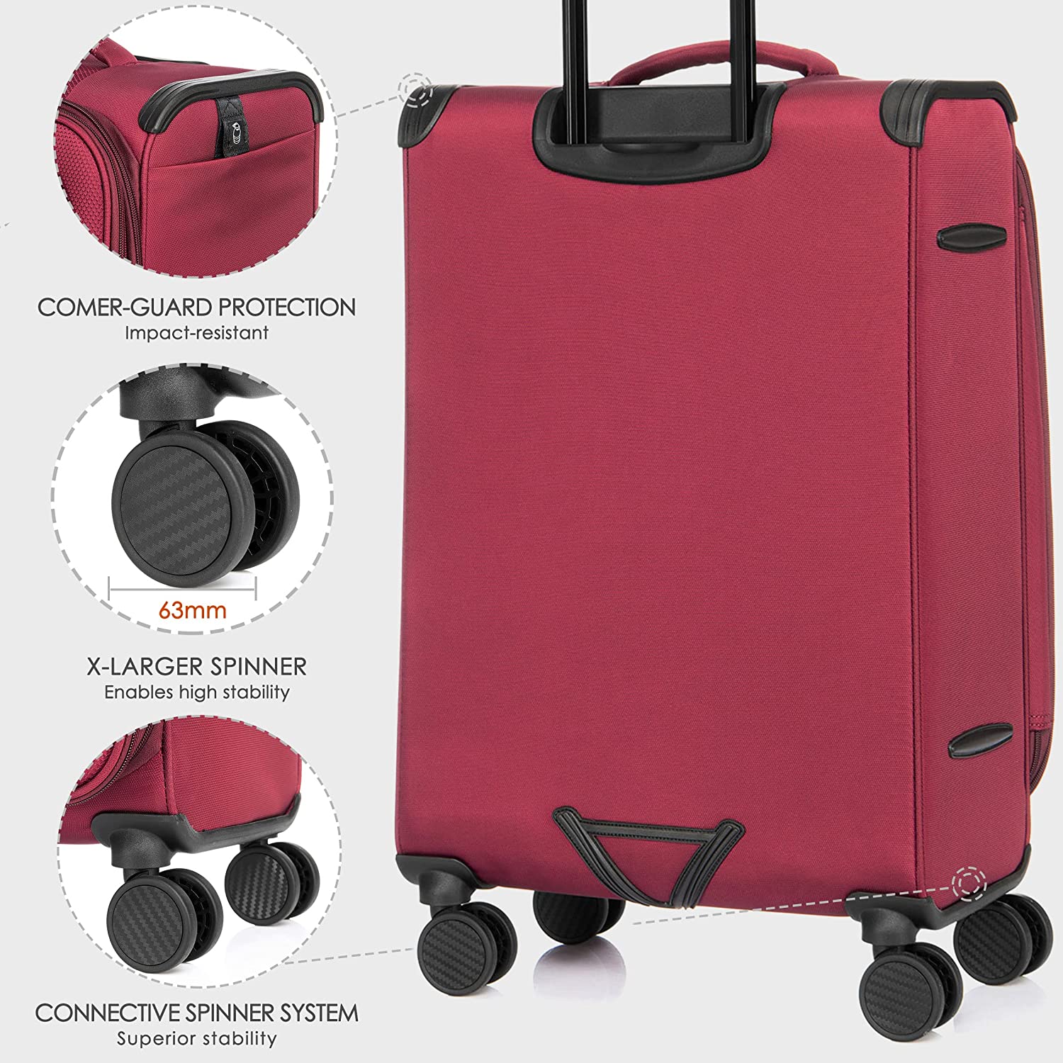 VERAGE Toledo Softside Expandable Luggage with Spinner Wheels
