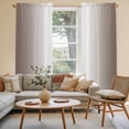 thumbnail image 3 of Brown White Ombre Kitchen Curtains, Modern Gradient Abstract Art Light Filtering Window Curtain Panels, 2Pcs Rod Pocket Window Treatments Set for Living Room Bathroom Bedroom 52x72 Inches, 3 of 9