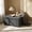 Dark Gray, variant on MOONMISS Square Storage Ottoman with Nailhead Trim , Upholstered Coffee Table for Bedroom Storage, Living Room Accent,Camel