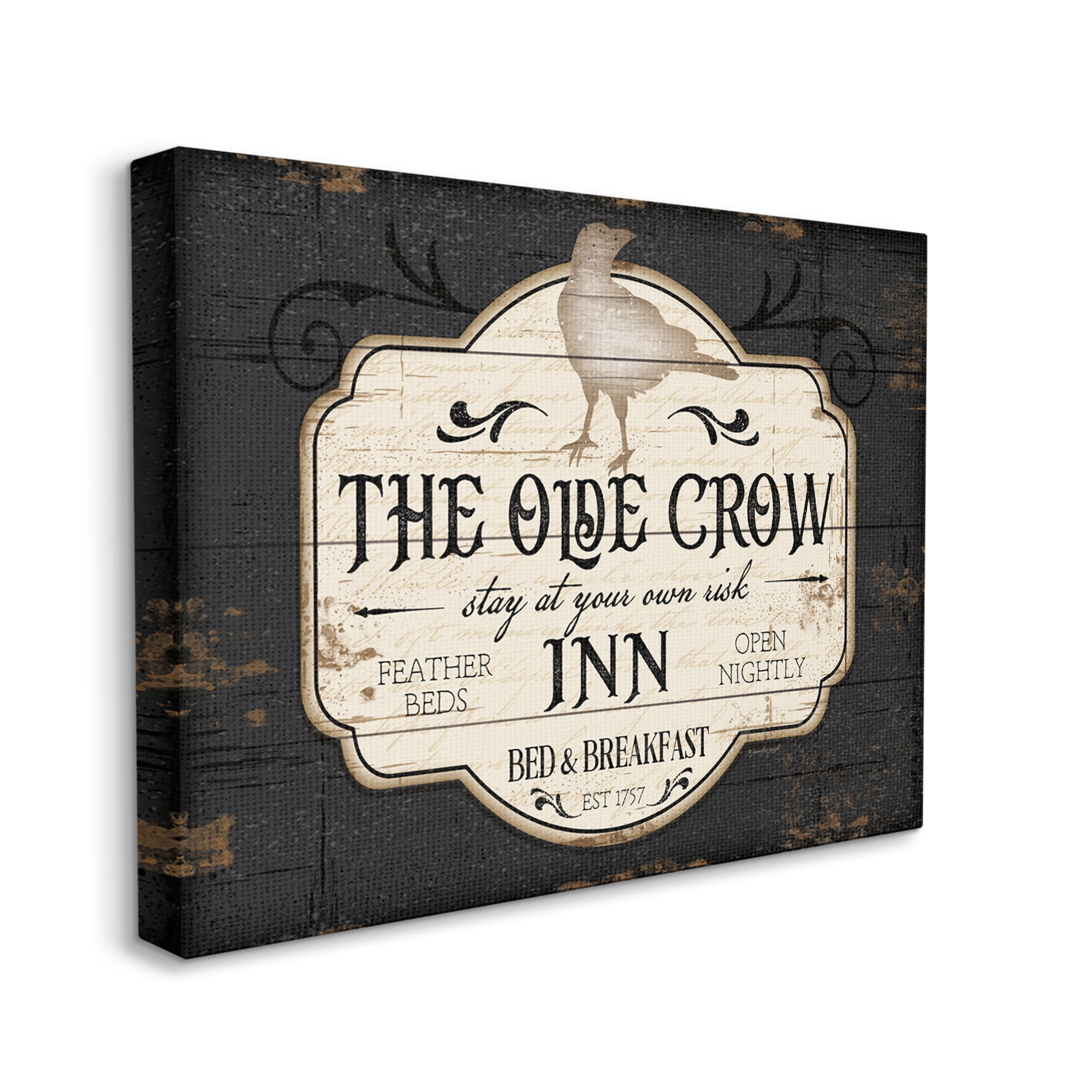 Stupell Industries The Olde Crow Inn Halloween Sign Est. 1757, 20 x 16, Design by Jennifer Pugh