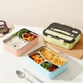 thumbnail image 3 of Stainless Steel Lunch Box, 40oz Bento Box Metal Food Storage Container, Portable & Leak-Proof Meal Prep Container with 3 Compartment, 3 of 8