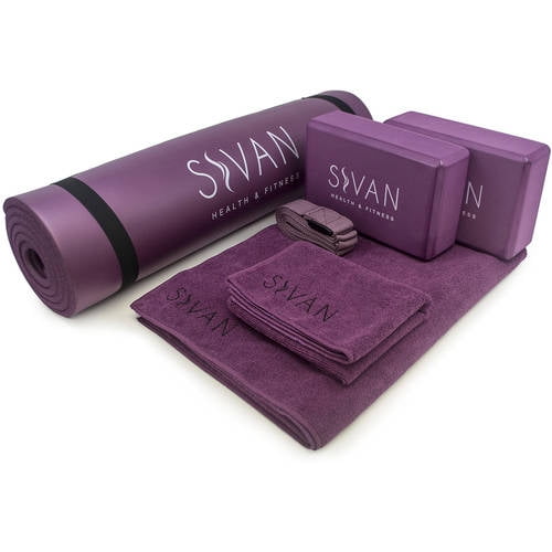 yoga mat and block set