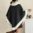 thumbnail image 3 of Felirenzacia Women's Christmas Thick Faux Fur Collar Hem Fleeced Winter Warm Shawl, Wearable Blanket for Adult Women, 3 of 7