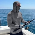 thumbnail image 5 of Dresfit Sun Shirt Mens Cooling Hooded Fishing Shirts Summer 2026 Long Sleeve Outdoor Pullover Upf 50+ Sun Protection Hiking Hoodies with Face Mask Dark Gray 3XL, 5 of 9