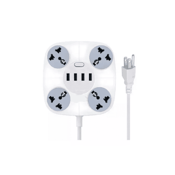 Multi Contacto 4 Puertos Usb Switch Extensión Regleta blanco