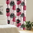 thumbnail image 2 of Ambesonne Floral Abstract Curtains, Dahlias Flowery Art, Pair of 28"x95", Burgundy Rose Black, 2 of 5