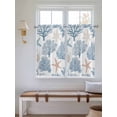 thumbnail image 5 of Light Blue Coral Coastal Kitchen Curtains 54 Inches length, Summer Beach Starfish Shell Window Treatment Curtain Drapes, Thermal Insulated Drapes for Basement Hotel RV, 42"x54", 2 Panels, 5 of 7