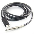 thumbnail image 1 of 3M USB Guitar Bass to USB Link Cable Adapter PC Recording USB Guitar Cable (Black), 1 of 4