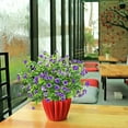 4 Bundles Artificial Flowers Fake Outdoor Plants Faux Plastic Home