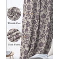 thumbnail image 6 of Purple Floral Blackout Curtains for Bedroom, Thermal Insulated Window Treatment, Spring Plants Flowers Vintage Rustic Grommet Top Blackout Draperies and Drapes for Basement 27.5"x39" 2 Panels, 6 of 8