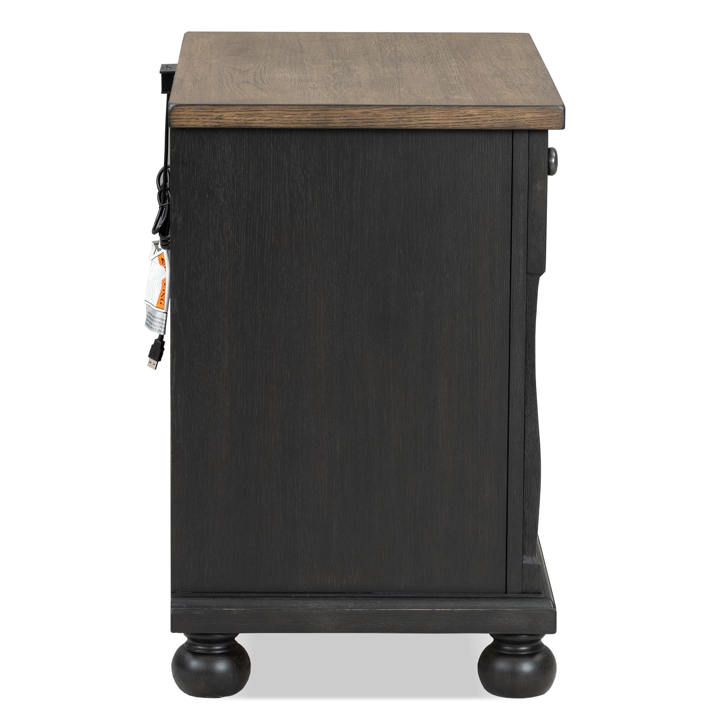 Furniture of America Millers Farmhouse 3-Drawer Adult Nightstand, Black