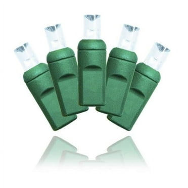 Queens of Christmas  50 Count Pure White Decorative LED Light Set on Green Wire with 3 in. Spacing