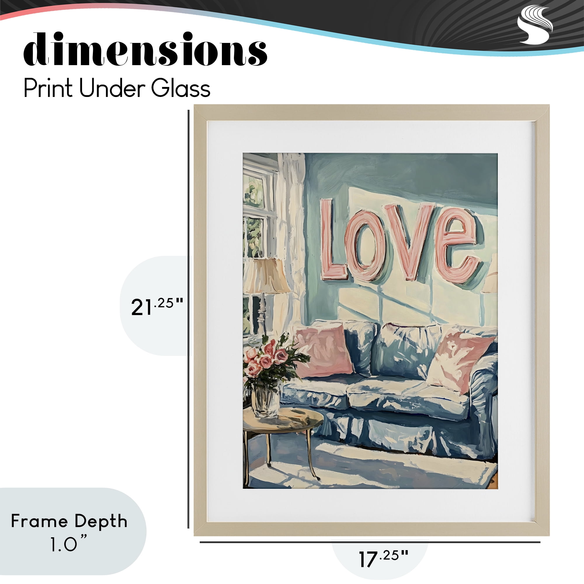 Stupell Industries Love Letters Above Cozy Couch Birch Framed Print Under Glass, design by The Prints Vibe