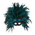 thumbnail image 1 of Tocado de plumas, accesorio de disfraz para carnaval, espectáculos escénicos Verde oscuro, 1 of 9