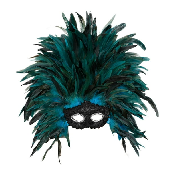 Tocado de plumas, accesorio de disfraz para carnaval, espectáculos escénicos Verde oscuro