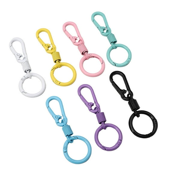18 Counts Keychain Clips with O Rings, Quick Release Metal Keychain, Small Carabiner Clip for Keys Car keychain Random Color