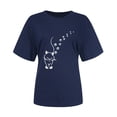 thumbnail image 3 of Fartey T-Shirts Graphiques Mignons pour Femmes Tendance Été Manches Courtes Col Rond Blouses Décontractées Amples T-Shirts Quotidiens Doux Confortables Tops d'Entraînement 2025 Marine P-3TG, 3 of 3