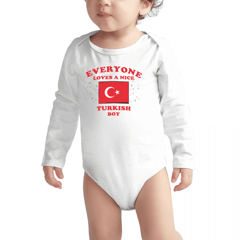 Everyone Loves a Nice Turkish Boy Baby Long Slevve Romper Bodysuit (White,  6-12 Months) - Walmart.com