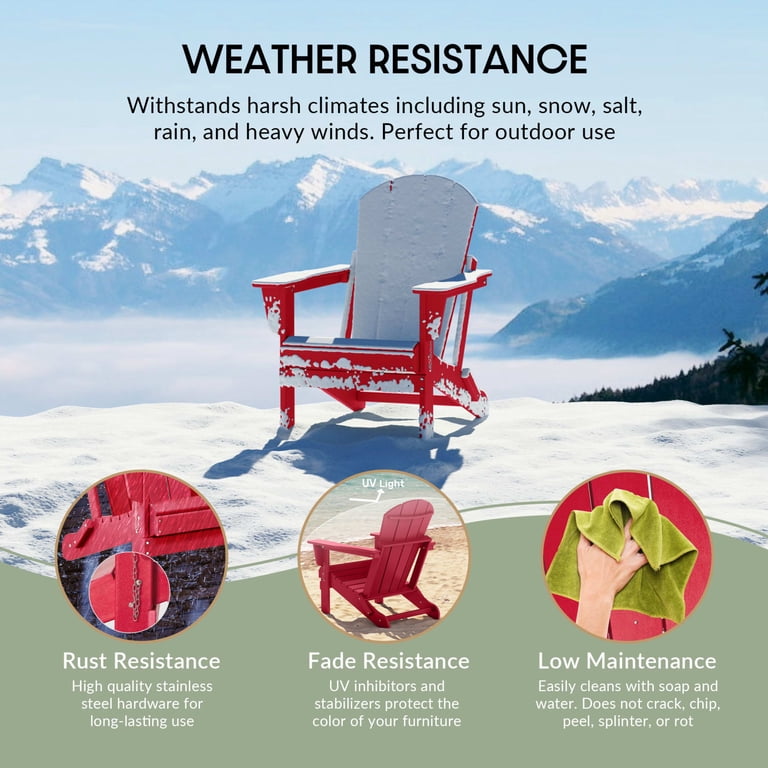 WestinTrends Outdoor Folding Adirondack Chair, Weather Resistant