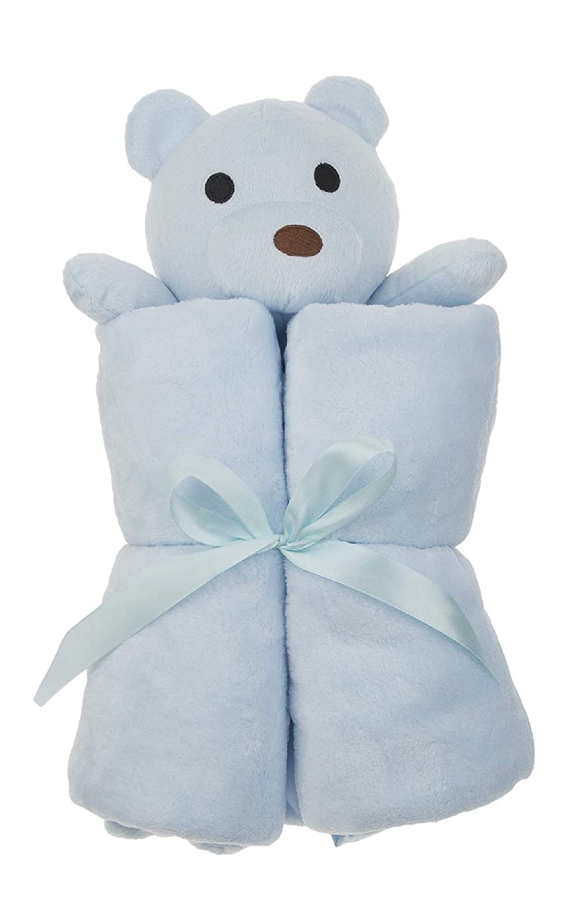 Custom Catch Personalized Teddy Bear Baby Blanket Gift for Boy - Blue