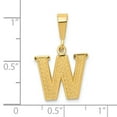 thumbnail image 3 of 14k Yellow Gold Polished Texture Finish Letter W Initial Charm Pendant, 3 of 5