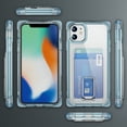 thumbnail image 2 of Compatible with iPhone 11 Crystal Case, Minimalist Wallet Case with Card Holder [up to 2 Cards] & Ring Stand/Kickstand, [Drop Protection] Slim Four Corner Shockproof Phone Cover, Blue, 2 of 8