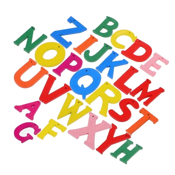 OULII 200Pcs Wooden Alphabet Letters for Craft Projects Kids DIY Art Tools