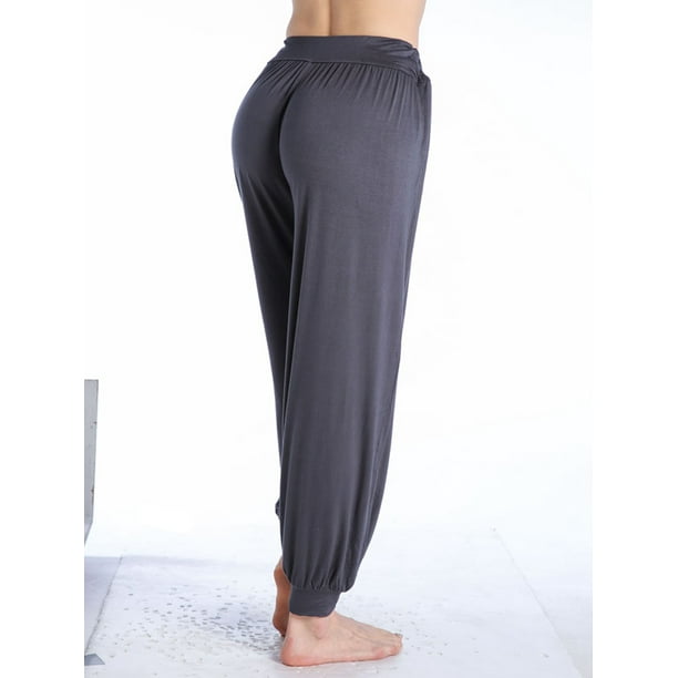 LELINTA Women's Casual Yoga Pants Loose Fit Style Trousers Wide Leg  Activewear Relaxed Fit Pants Black/ Gray/ Dark Grey 