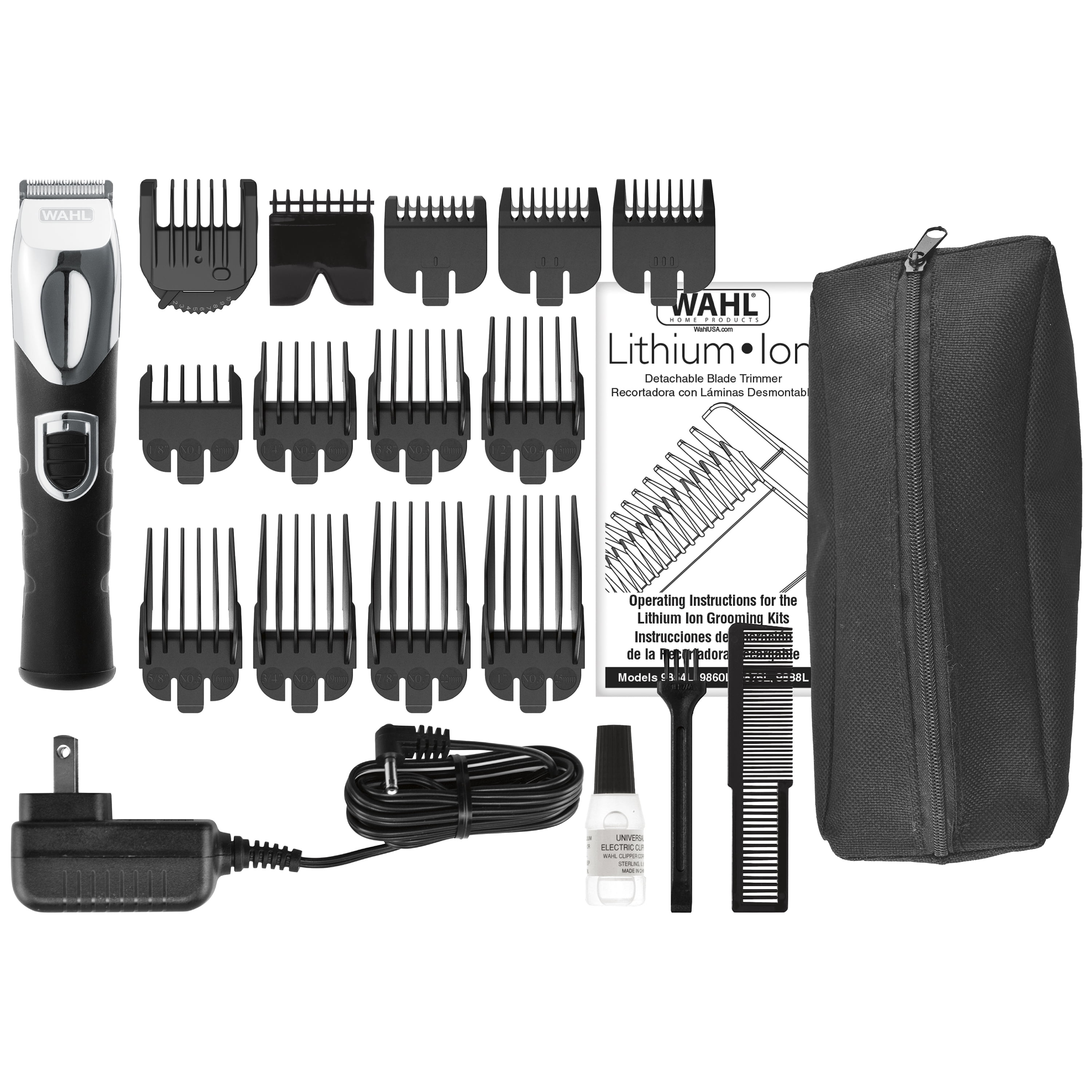 wahl lithium ion beard trimmer attachments