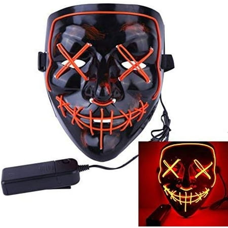 Anroll Halloween Mask LED Light Up Mask for Festival Cosplay Halloween  Costume