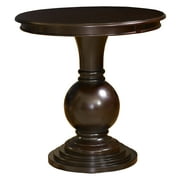 Powell Adeline Round Pedestal Indoor Accent Side Table, 26" Tall, Espresso
