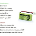 thumbnail image 2 of 2.4V 400mAh BT-183342 BT-283342 BT-166342 BT-266342 BT-162342 BT-262342 Battery Compatible for VTech CS6114 CS6419 CS6719 EL52300 CL80112 CS6719-2 Cordless Phone(4 Pack), 2 of 7