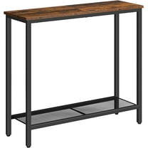 29.5" Narrow Console Table, Small Entryway Table with Shelf, 2 Tier Thin Sofa Table, Behind Couch Table, Side Table, for Hallway, Living Room, Bedroom, Rustic Brown and Black