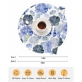 thumbnail image 6 of 13 Inch Round Placemats Set of 4, Blue Ombre Spring Floral Non Slip Heat Insulation PP Table Mats, Summer Botanical Flowers Washable Place Mats for Kitchen Dining Party Table Decor, 6 of 7