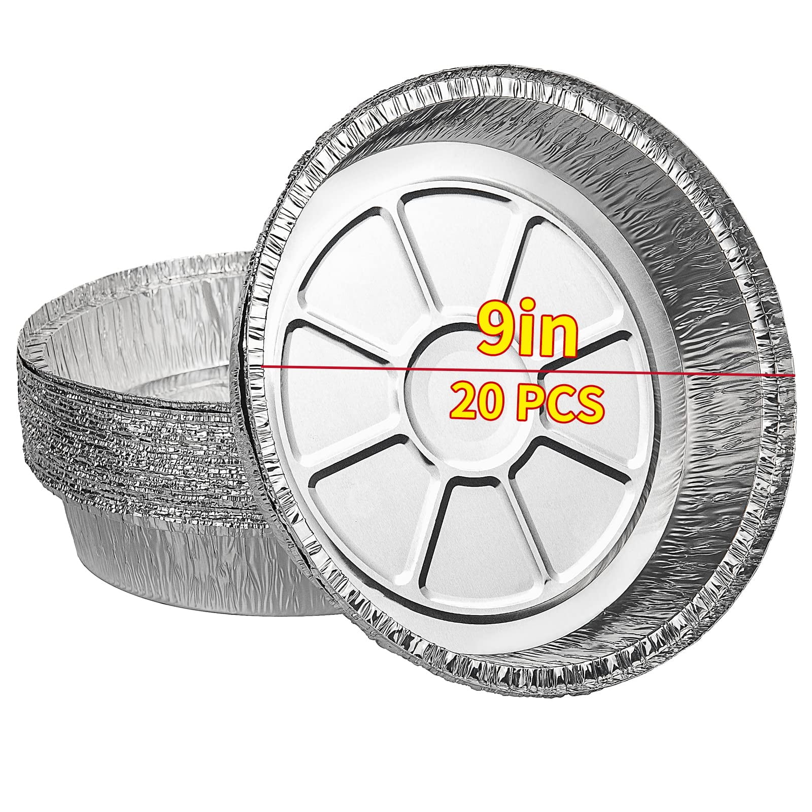 Pack of 20 9” Disposable Aluminum Foil Pans Recyclable 9 Inch Cake