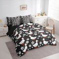 thumbnail image 4 of jejeloiu Cute Floral Blossom 7pcs Bedding Comforter Set,White Cartoon Duck Queen Bedding Sets For Teens Reversible, 4 of 8