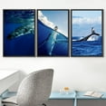 thumbnail image 2 of wall26 Framed Canvas Print Wall Art Set Tropical Island Blue Ocean Underwater Whales Nature Animals Photography Realism Rustic Landscape Colorful for Living Room, Bedroom, Office - 16"x24"x, 2 of 5