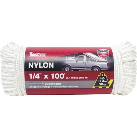 

KingCord 1/4in. x 100ft. Nylon Diamond Braid Rope