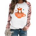 thumbnail image 2 of Blusa de manga larga con estampado de cuello redondo para mujer Pompotops gfhjh17098, 2 of 4