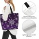thumbnail image 3 of Disketp Snowflake Gradient Purple Bolsa Tote Estampada para Mujer, Bolso de Hombro y de Mano para Compras y Viajes, 3 of 8