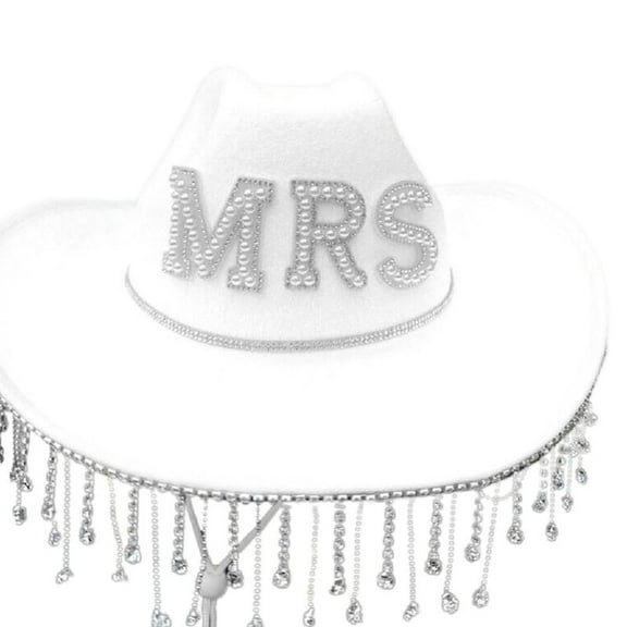Tassel Cowgirl Hat Bride Cowboy Hat Tassel Cowboy Hat Bachelorette Party Hat Bridal Party Hat Hat Bride Hat