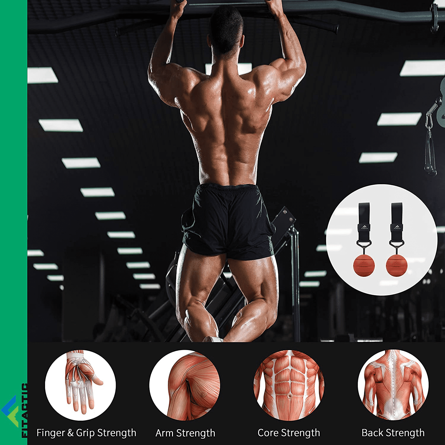 Fitactic Rock Climbing Solid Training Cannonball Bomb Power Pull up Ball Hold Grips for Straps for Finger, Forearm, Biceps, Back Muscles